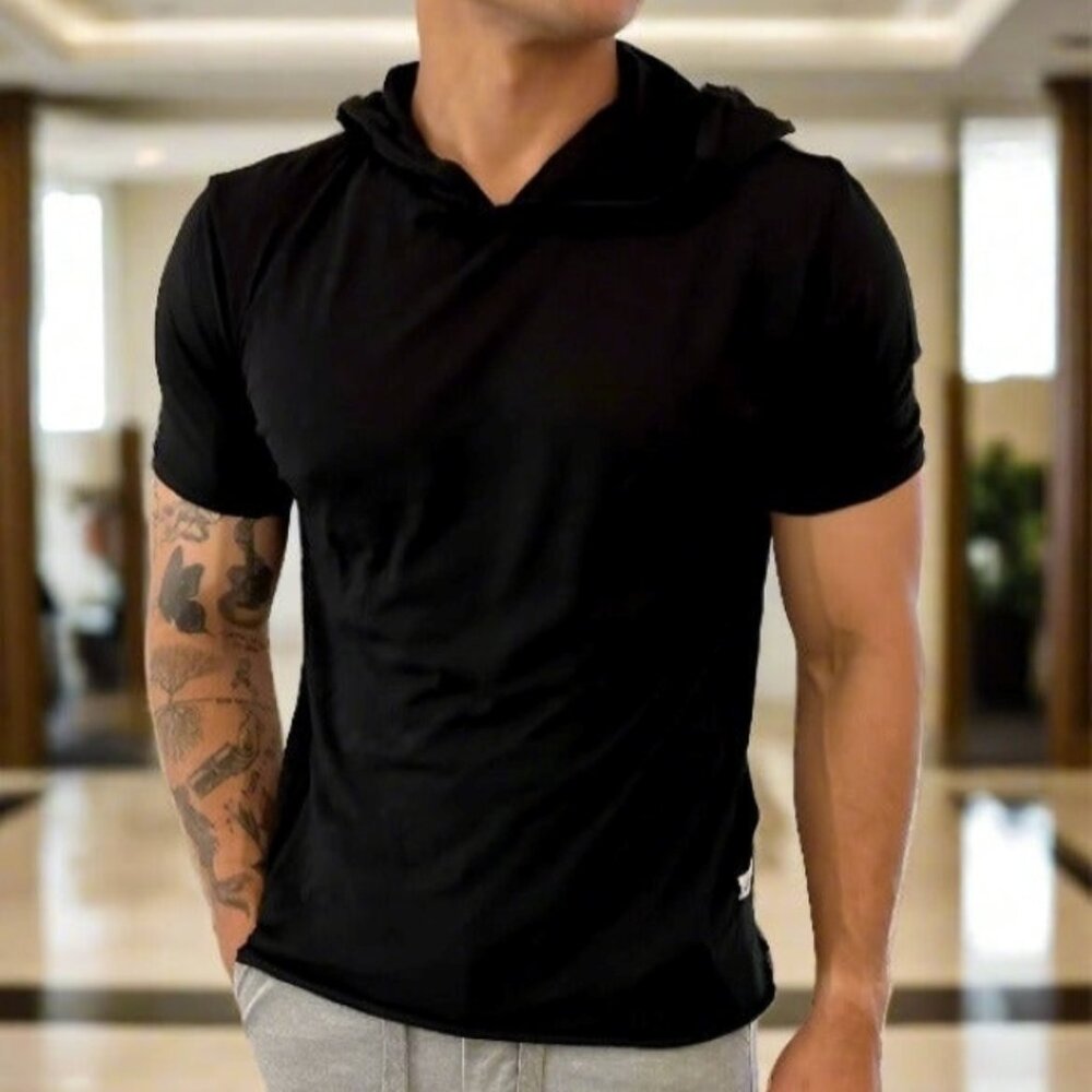 4 Corners Short Sleeve Hoodie (Black)